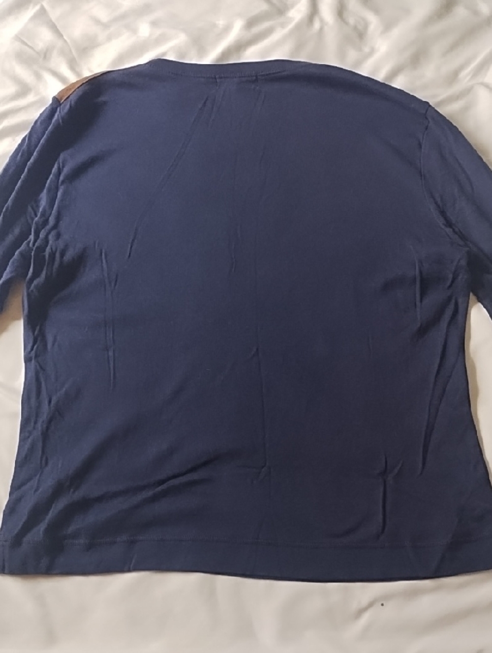 LRL Ralph Lauren Long Sleeve Tee, With Suede Accents - Picture 5 of 6